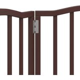  Vrata za pse s 3 panela sklopiva smeđi hrast 150 cm drva topole | Shoptok.si