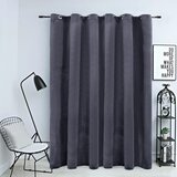 vidaXL Zatemnitvena zavesa z obročki žametna antracitna 290x245 cm | Shoptok.si