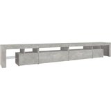 TV ormarić s LED svjetlima siva boja betona 290x36,5x40 cm | Eponuda.com