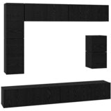  Set TV komoda 8 kom. Crni hrast Konstruirano drvo | shoptok.hr