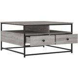  Stolić za kavu boja sivog hrasta 80x80x45 cm konstruirano drvo | shoptok.hr