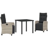 vidaXL set od 3 dijela za blagovanje u vrtu svijetlosiva poli ratan | shoptok.hr