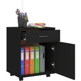 vidaXL Ormarić s kotačima crni 45 x 38 x 54 cm od iverice | shoptok.hr