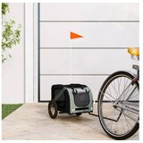 vidaXL Kolesarska prikolica za psa siva in črna oxford blago | Shoptok.si