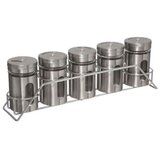 5five five držač začina 5 posuda 28.5x6.3x9cm staklo inox | shoptok.hr