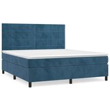  The Living Store Box spring postelja z vzmetnico temno modra 160x200 cm žamet - Box Spring Postelja, (21454799) | Shoptok.si