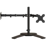  Dvostruki nosač za monitor crni čelični VESA 75/100 mm Slike