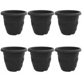  Okrugla saksija za cveće 6 pcs Crna Ø 26 x 21.5 cm Plastika - Crna Ø 22 x 18 cm 6 | shoptok.hr