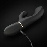 Dorcel Glam Rabbit - vibrator s paličico za polnjenje (črn) | Shoptok.si