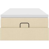 vidaXL Otomanski posteljni okvir z vzmetnico krem 80x200 cm blago, (21610489) | Shoptok.si