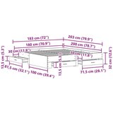 vidaXL Krevet s ladicama Artisan Oak 180x200 cm Konstruirano drvo | shoptok.hr