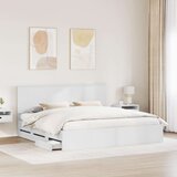  Konstrukcija postelje Bela 200 x 200 cm Inženirsko leseno, (5000121373) | Shoptok.si