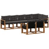 vidaXL Zunanja garnitura za sedenje z blazino 8 pcs Naravna in črna, (5000272932) | Shoptok.si