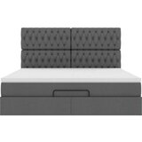 vidaXL Otomanski posteljni okvir z vzmetnico siv 160x200 cm blago | Shoptok.si