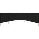  Vjetrobran s 5 panela od tkanine 600 x 80 cm crni | shoptok.hr