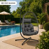 Lean Toys Viseči stol LEAN cocoon v sivi barvi | Shoptok.si