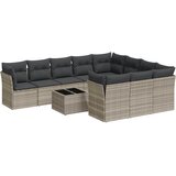  11-dijelni set vrtnih sofa poliratan s jastucima svijetlosivi | shoptok.hr