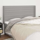  Uzglavlje s ušima svjetlosivo 203x16x118/128 cm od tkanine | shoptok.hr