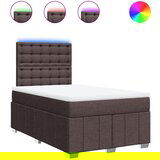 vidaXL Krevet s oprugama i madracem tamnosmeđi 120 x 200 cm od tkanine | shoptok.hr