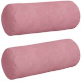 vidaXL Blazine 2 pcs Roza Ø 15 x 40 cm Žametna tkanina | Shoptok.si