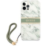 Guess GUHCP12MKMABGN za iPhone 12 / 12 Pro - zelen marmor shock silikonski ovitek z zeleno zapestnico Cene