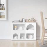 Strani šal Visok sijaj bela 80,5 x 35 x 59 cm Konstruiran les, (5000108423) | Shoptok.si
