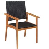  Zunanja jedilna garnitura 5-delna poli ratan črna in rjava, (20681011) | Shoptok.si
