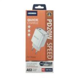 Jellico adapter A53 hišni polnilec Quick Charge 20W vhod Type C PD 3.0 - Original (EU Blister) bel Cene