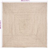  Tepisi za područja Prirodna i bijela 300 x 300 cm Juta | shoptok.hr