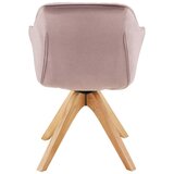 Modern Living naslanjač leonie, roza, žamet, vrtljiv | Shoptok.si