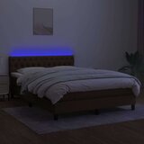  Box spring s madracem LED tamnosmeđi 140x200 cm tkanina | shoptok.hr