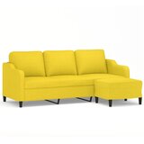 Maison Chic kavč - Sofa - Kanape trosed s stolčkom za noge rumen 180 cm blago, (21727893) | Shoptok.si