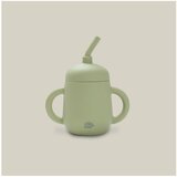 Interbaby silikonska čaša za malu djecu sa slamkom Olive Green | shoptok.hr
