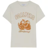 Scalpers Majica bež / oranžna / naravno bela