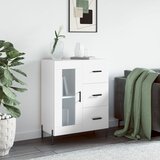 vidaXL Komoda bela 69,5x34x90 cm inženirski les | Shoptok.si