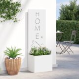 vidaXL Vrtni Sadič s Dekorativnom Pločom Bijelo 50 x 140 cm | shoptok.hr
