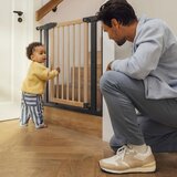 ECO TOYS Sigurnosna ograda, 74-100 cm, za stepenice i vrata, metal i drvo, dodatni paneli, | shoptok.hr