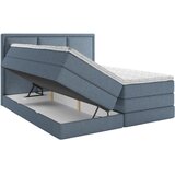 MID.YOU POSTELJA BOXSPRING 200 cm x 220 cm , les, tekstil, leseni material temno modra | Shoptok.si