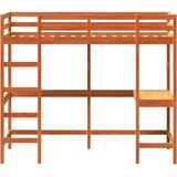  Krevet na kat s radnim stolom voštano smeđi 90x200 cm borovina | shoptok.hr