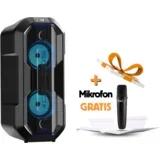 Prijenosni bluetooth karaoke zvučnik sa mikrofonom FM radio S6006A crni