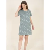 Brakeburn light Green Patterned Linen Dress with Pockets - Women