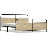 Metalni okvir kreveta bez madraca boja hrasta sonome 183x213 cm | shoptok.hr