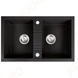 Ferro SUDOPERA GRANITNA FERRO 780X480 2D CRNA SA POP-UP SIFONOM fi115 | Eponuda.com