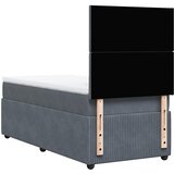 Box spring krevet s madracem tamnosivi 100x200 cm baršunasti | shoptok.hr