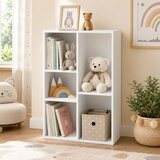 Ginger Home dečja polica za knjige sa 5 pregrada, beli organizator za knjige i igračke ( JVFU-6022 ) | Eponuda.com