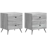  Noćni ormar s ladicama 2 pcs Siva sonoma 43 x 34 5 x 47 5 cm | shoptok.hr