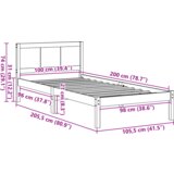 vidaXL Bela lesena postelja Bela Les 100 x 200 cm Vzdržljiva | Shoptok.si