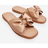 EVENTO PE1 Women's Leather Slippers With Bow Beige Becky | shoptok.hr