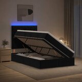  LED krevet za pohranu s madracem Crna 120 x 200 cm Baršun Cijene