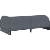  Kutni okvir kreveta s uzglavljem Tamno siva 80 x 200 cm Baršun | shoptok.hr